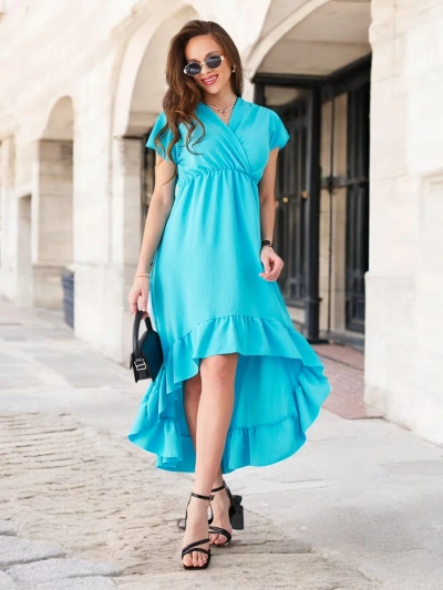 Midi рокля Royalfashion за жени с асиметричен подгъв