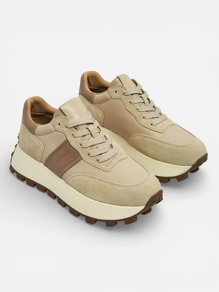 Спортни дамски маратонки от естествена кожа Naterre