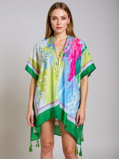 Дамско парео Royalfashion Callista цветно до коляното с V-образно деколте