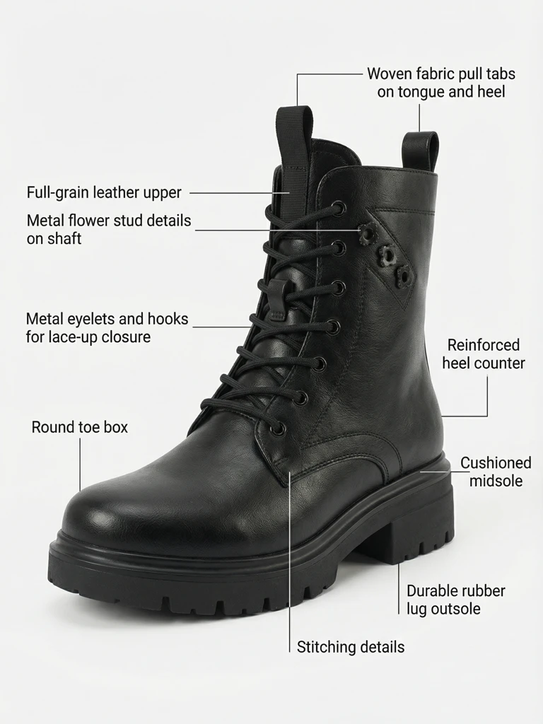 Дамски еко кожени боти с връзки Nometa