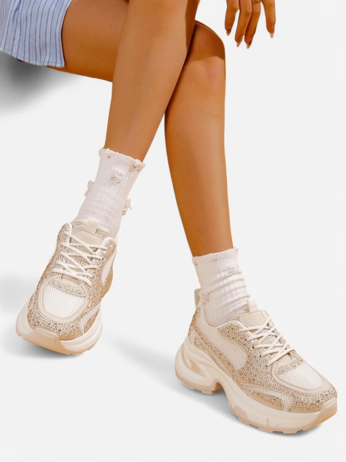 Дамски спортни маратонки Royalfashion с камъни блестящи Bloss