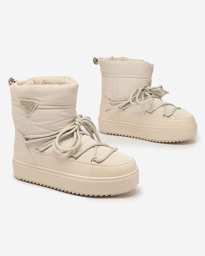 Royalfashion Дамски ботуши a'la snow boots в бежово Nevsone