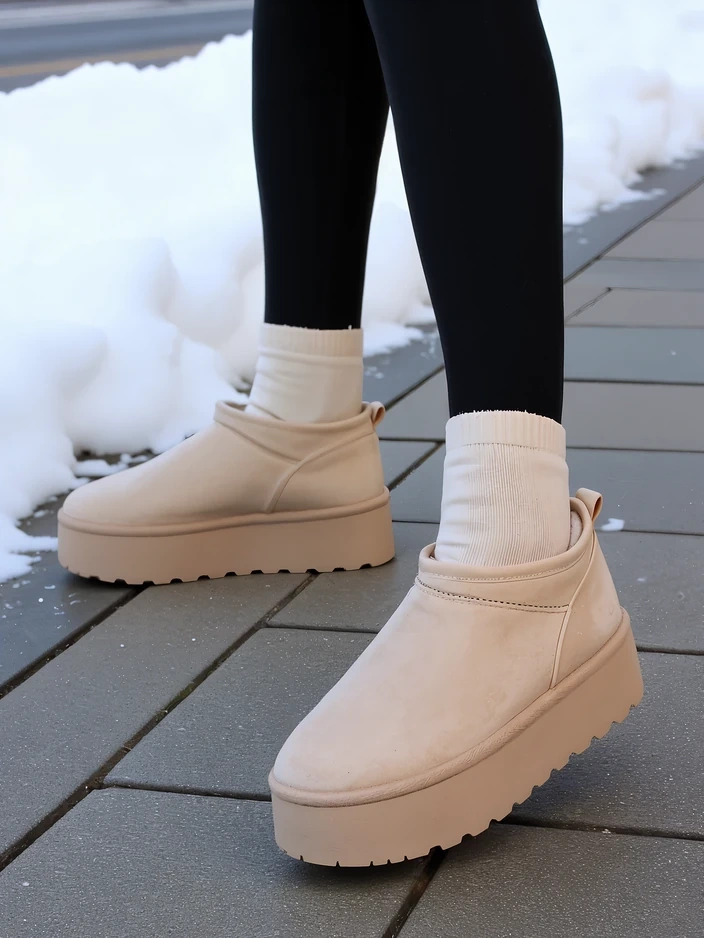 Royalfashion Дамски къси ботуши a'la snow boots Ozozi