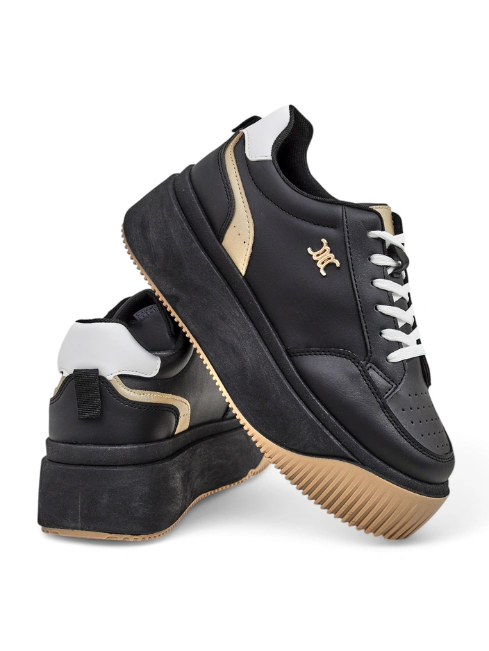 Дамски сникърси Hypatia Nero от екологична кожа на платформа 5 см