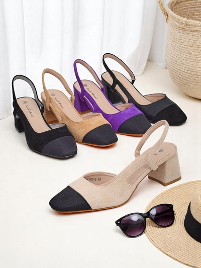 Royalfashion Дамски обувки на нисък ток с декоративен нос Eleganzo