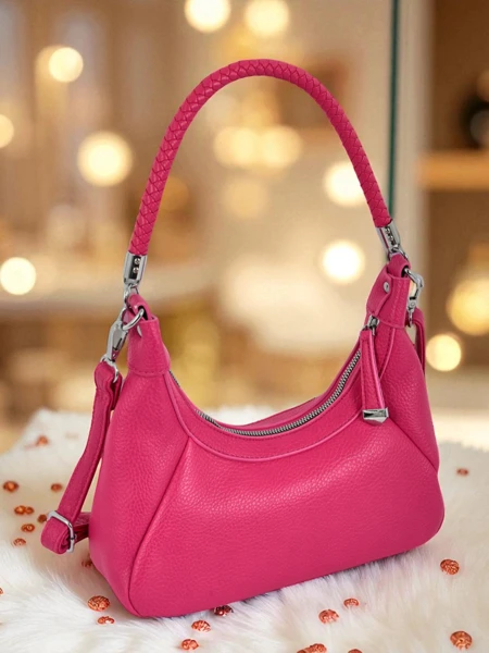 Royalfashion Малка дамска чанта от еко кожа с декоративна каишка Lacquea