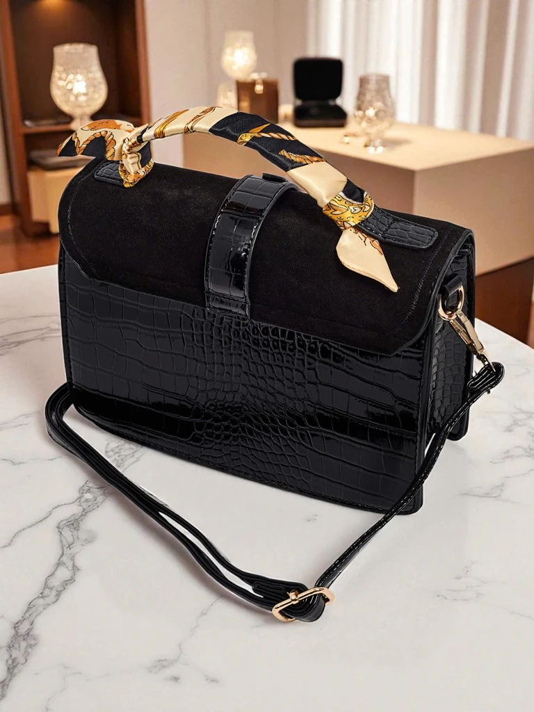 Лакирана малка дамска чанта от еко кожа Velar Nook