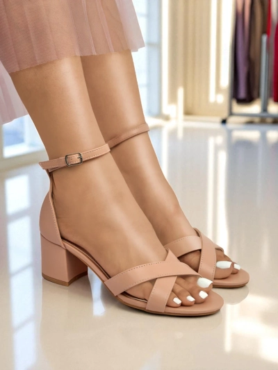 Royalfashion дамски сандали с нисък квадратен ток Eleganza Strap