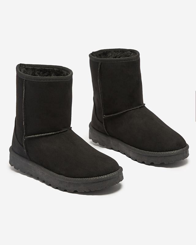 Дамски изолирани ботуши за сняг от еко велур в черно Xetik - Обувки