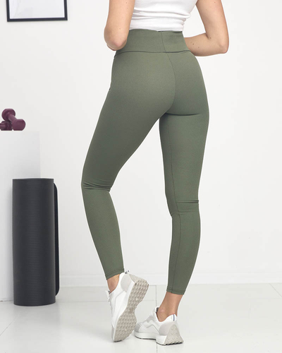 Дамски зелен рипсен клин с розови надписи - Облекло