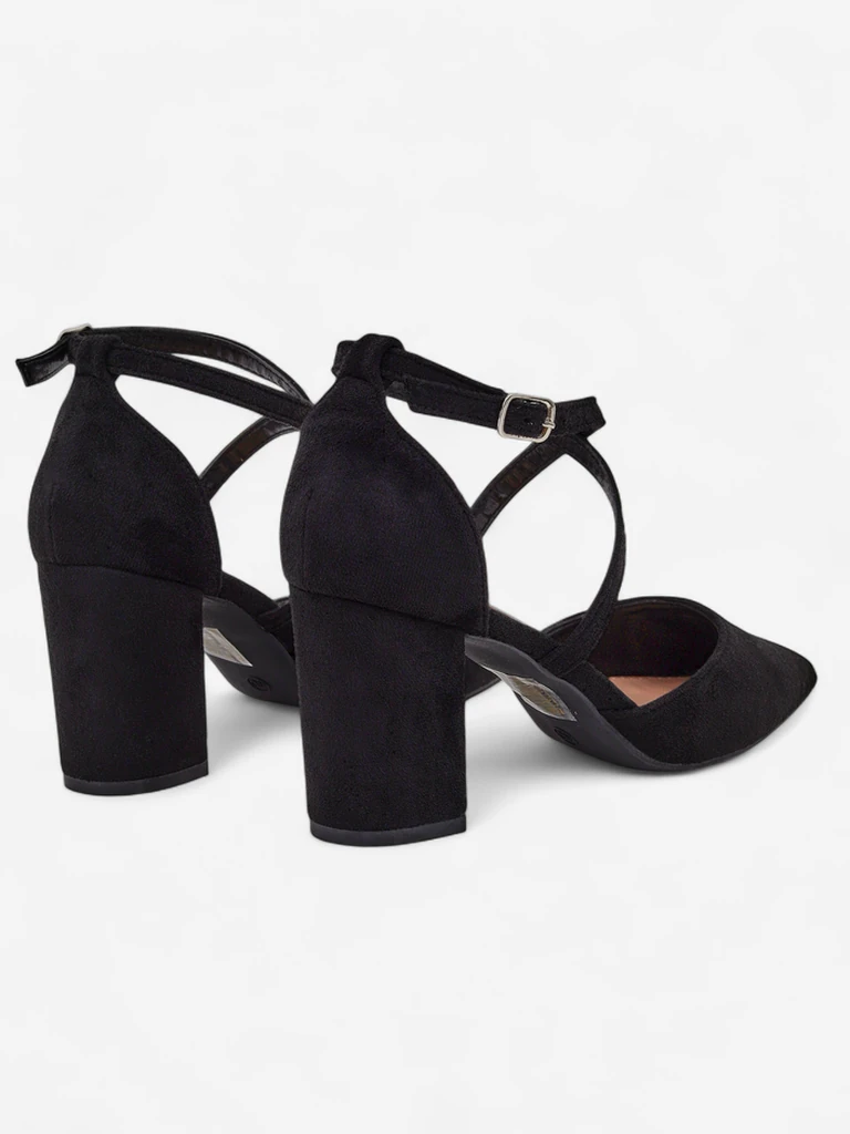 Royalfashion дамски еко-замшени помпи с каишки Kanastru