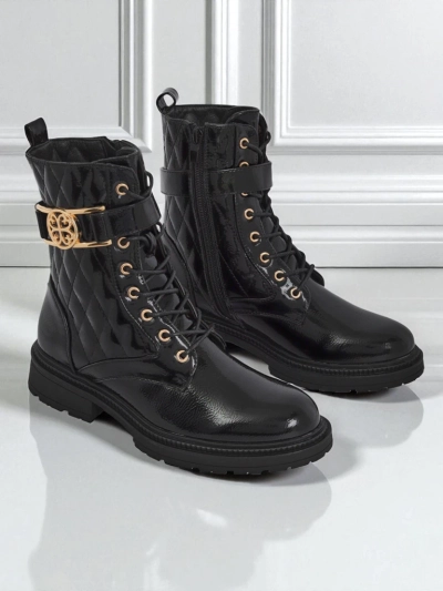 Дамски капитонирани боти от екологична лакирана кожа Opal Verge