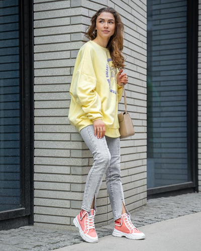 Szare jeansy damskie typu rurki - Odzież