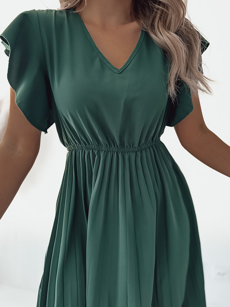 Royalfashion Дамска плисирана миди рокля