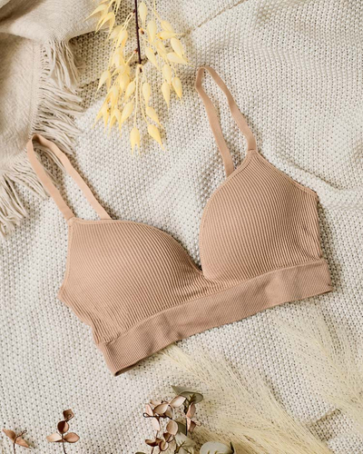 Royalfashion Дамски оребрен сутиен