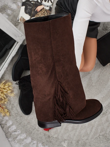 Дамски еко велурени ботуши с горна част Ismara