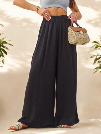 Royalfashion Женски панталони с прав крачол от вискоза