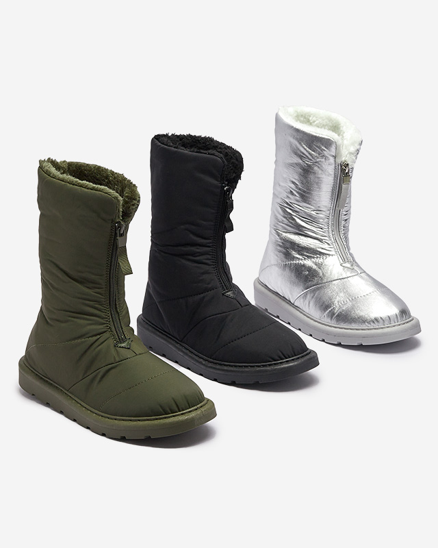 Тъмнозелени дамски ботуши a'la snow boots Tirigga- Footwear