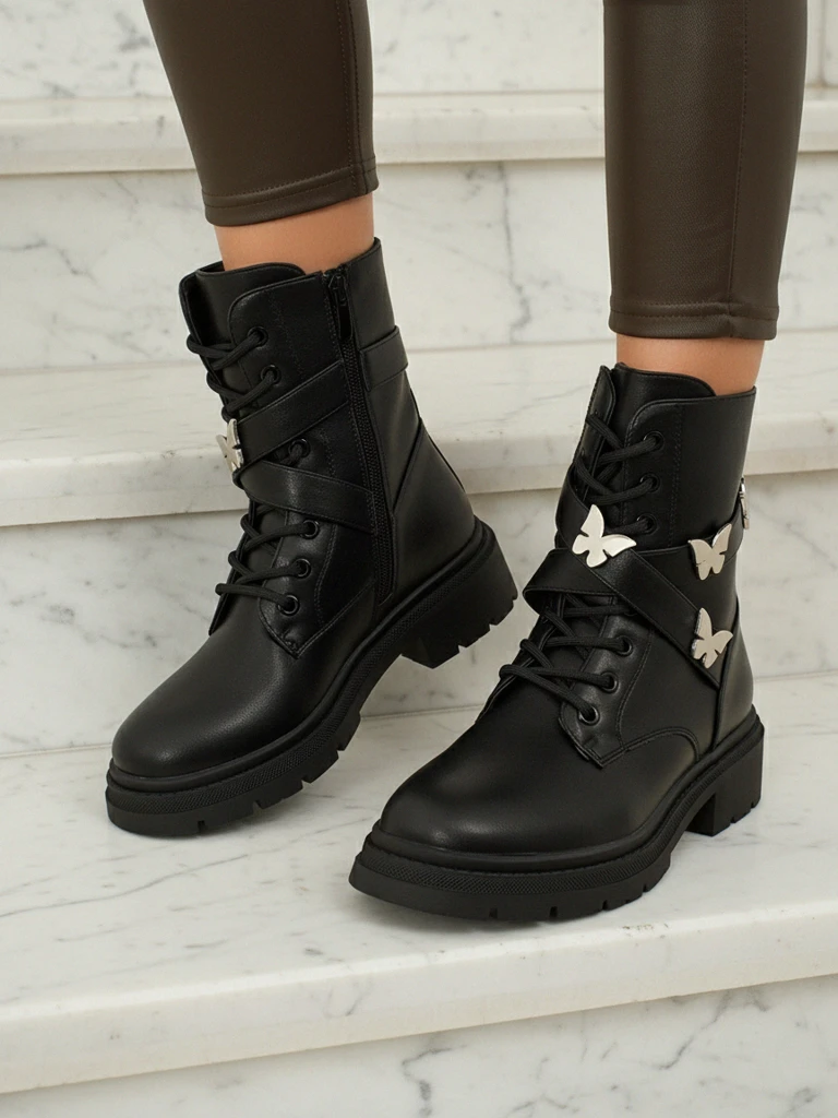 Дамски боти workeri с декорации Motill