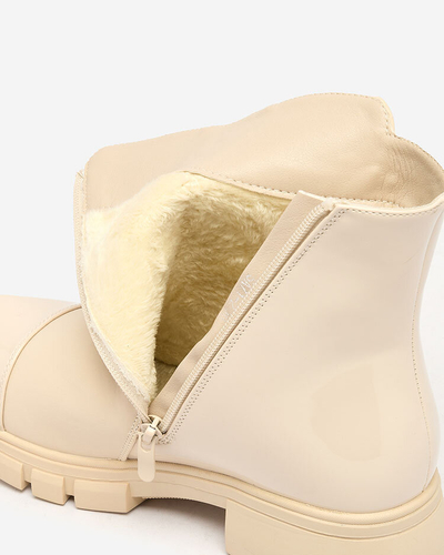 Royalfashion Бежови матови дамски ботуши Hedaheh