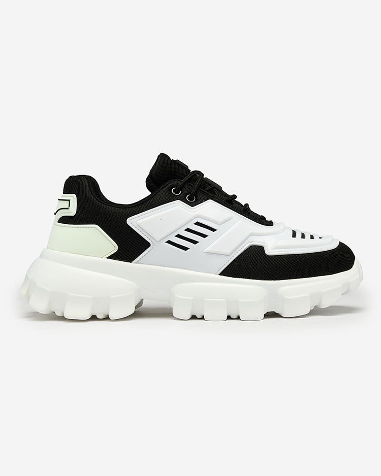 Royalfashion Спортни маратонки от бял и черен плат за мъже Lamkim