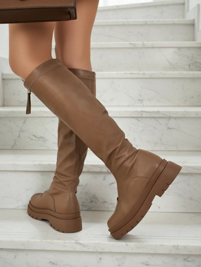 Дамски ботуши с цип по средата Merivon