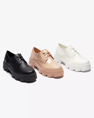 Розови лакирани дамски полуобувки Delgor- Footwear