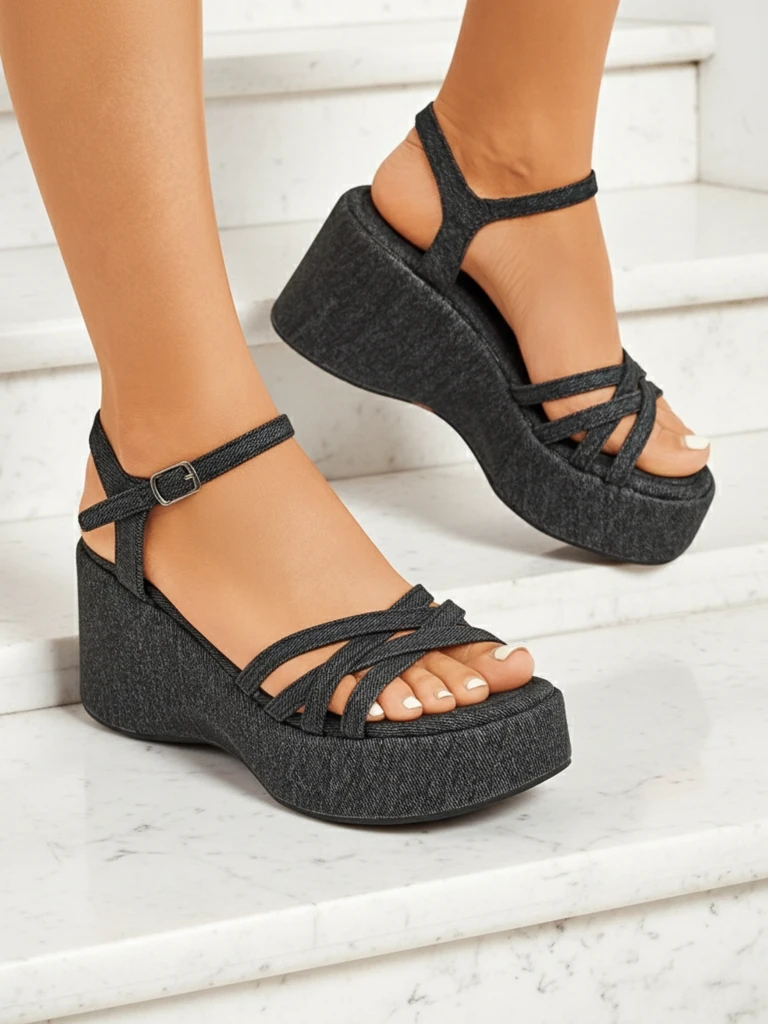 Royalfashion Дамски сандали на танкетка Shadow Lift