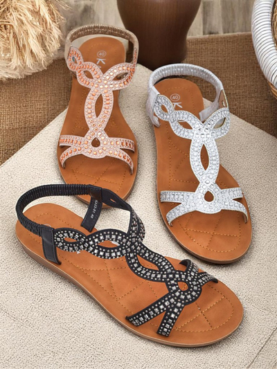 Royalfashion Дамски сандали с декоративни каишки Ava Shine