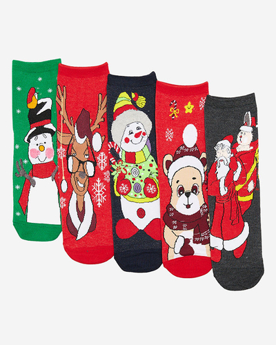 Дамски чорапи с коледен десен 5 бр./бр - Бельо