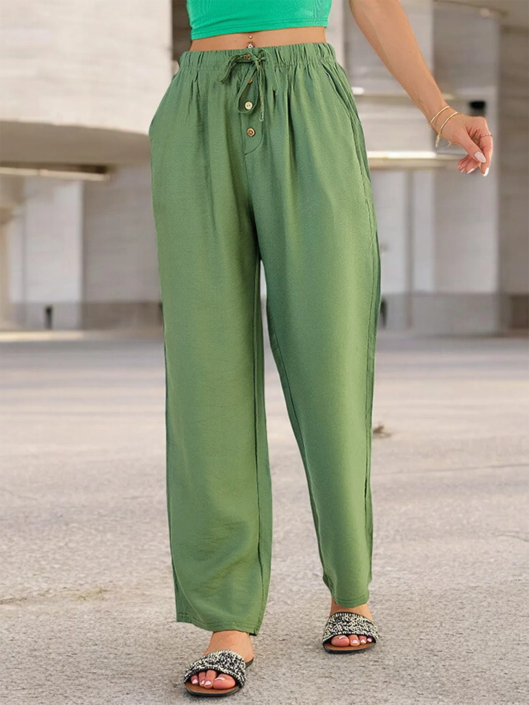 Royalfashion Дамски широки панталони от плат