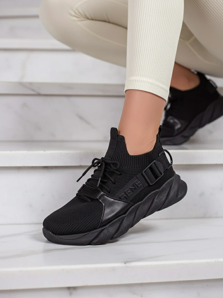 Esmeralda Черни Маратонки на Платформа