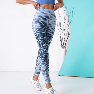 Jasnoszare wzorzyste damskie legginsy PLUS SIZE - Odzież