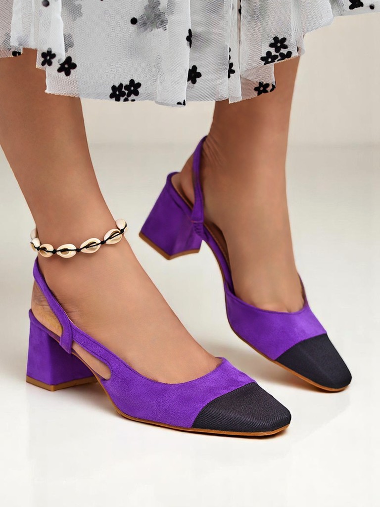 Royalfashion Дамски обувки на нисък ток с декоративен нос Eleganzo