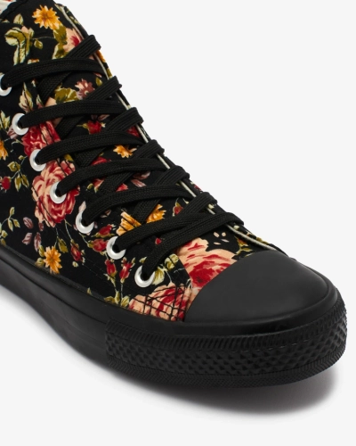 Royalfashion Дамски високи черни маратонки с флорален принт Fahenna
