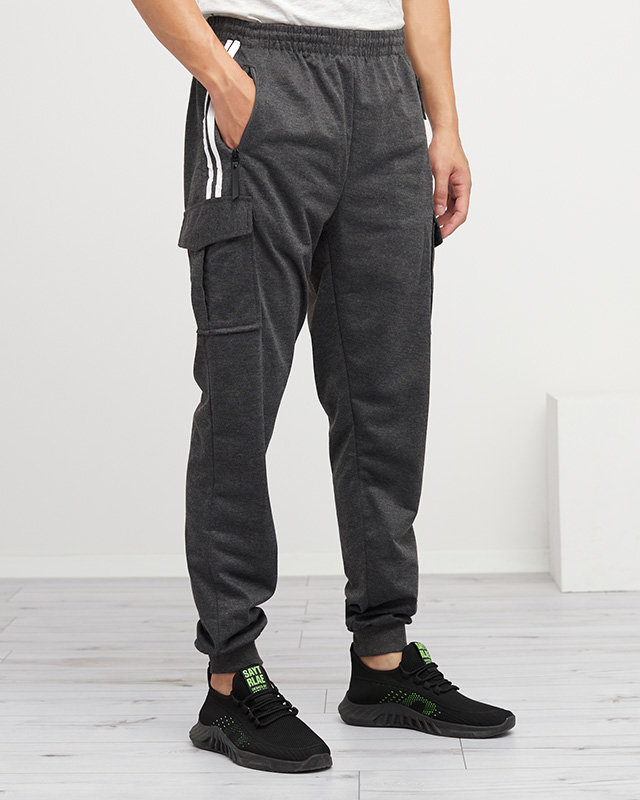 Тъмно сив мъжки спортен панталон - Облекло