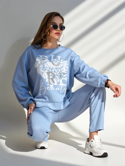 Royalfashion Жена вискозен комплект с десен