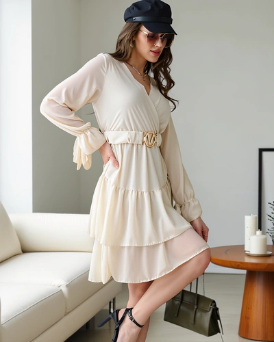 Рокля мини с волани Royalfashion за жени