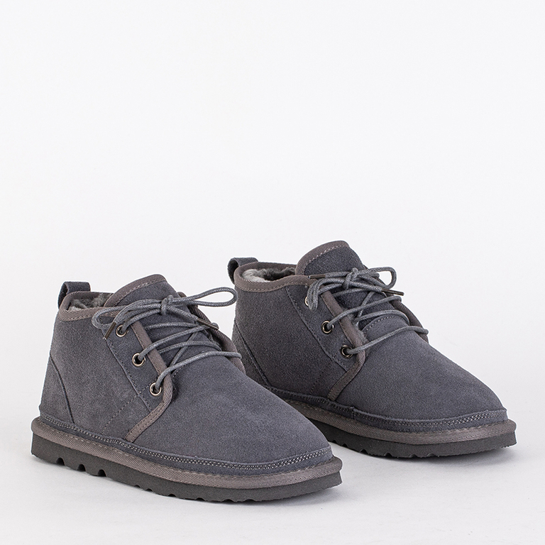 Детски Боти Luna Гълъбово Сиви Кожени Удобни за Зимата