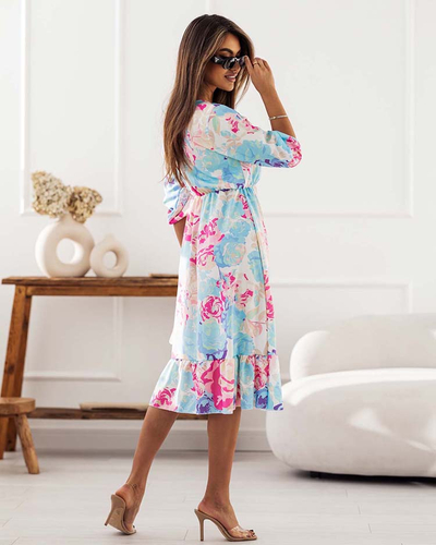 Royalfashion Дамска миди рокля с оригинален десен