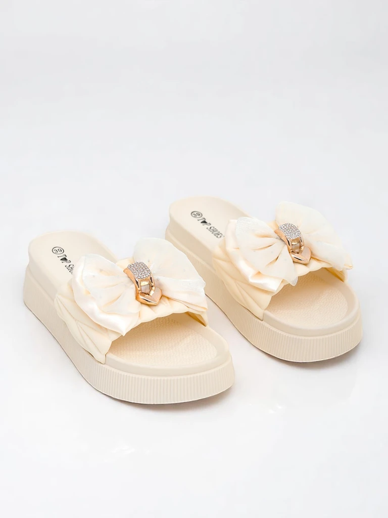 Royalfashion Дамски чехли на платформа с панделка Sento Pace