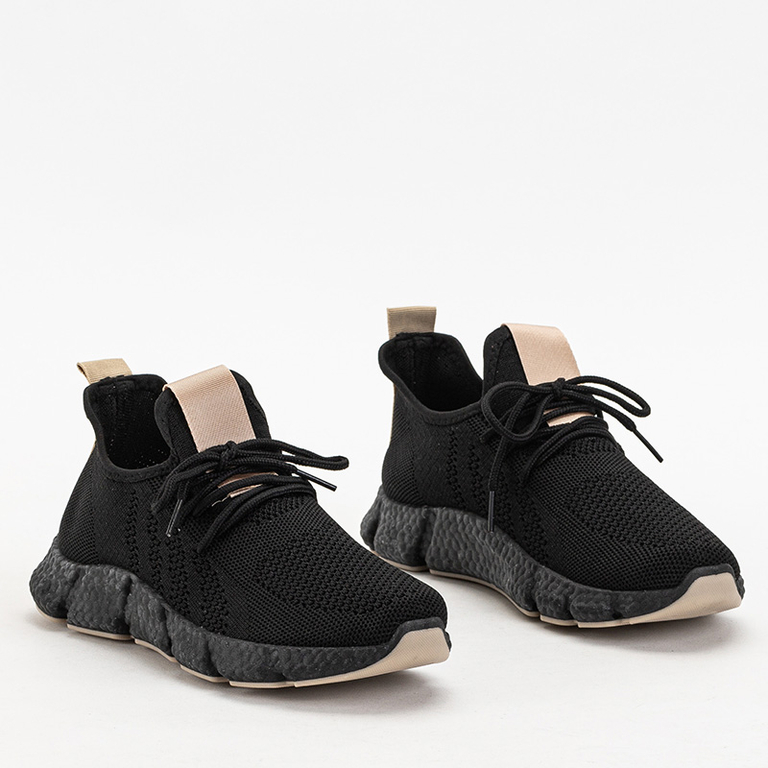 Czarno- beżowe sportowe buty damskie Bommgi - Obuwie