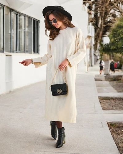 Дамска дълга плетена рокля от Royalfashion