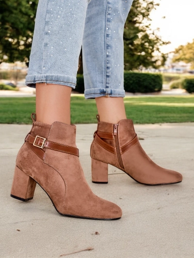 Дамски големи глезенови боти с плътен ток на Royalfashion Eloron