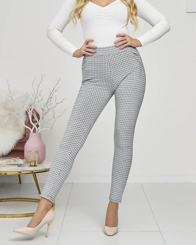 Сиво-черни дамски карирани гамаши- Облекло