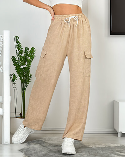 Royalfashion Дамски широки панталони с джобове