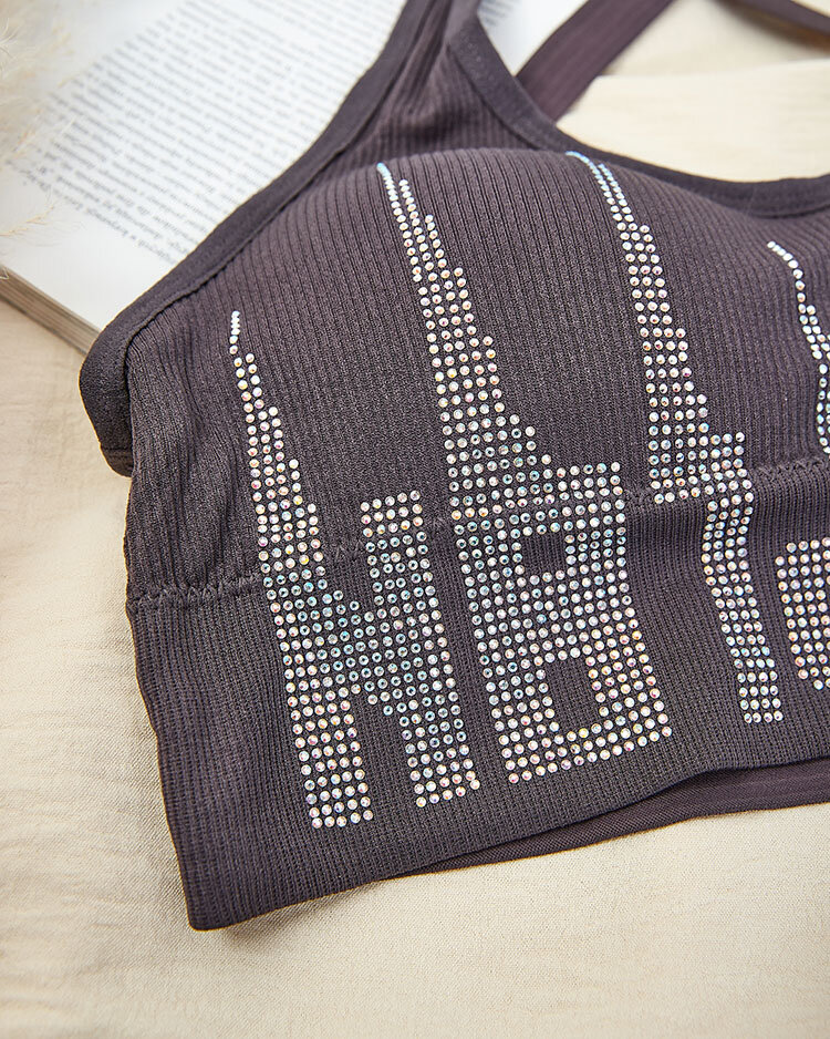 Royalfashion Дамски спортен сутиен с циркони