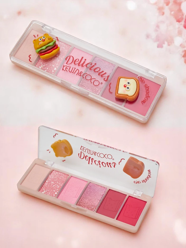 Кевин и Коко Палитра 6 сенки за очи с брокат Вкусно