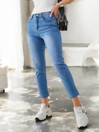 Royalfashion Дамски памучни мама дънки