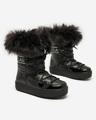 Royalfashion Ботуши с дантела a'la snow boots with fur Heccti